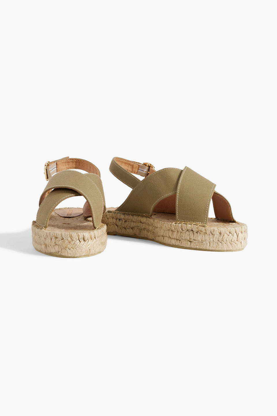 Shop Last Studio Sada Canvas Espadrille Slingback Sandals In Sage Green