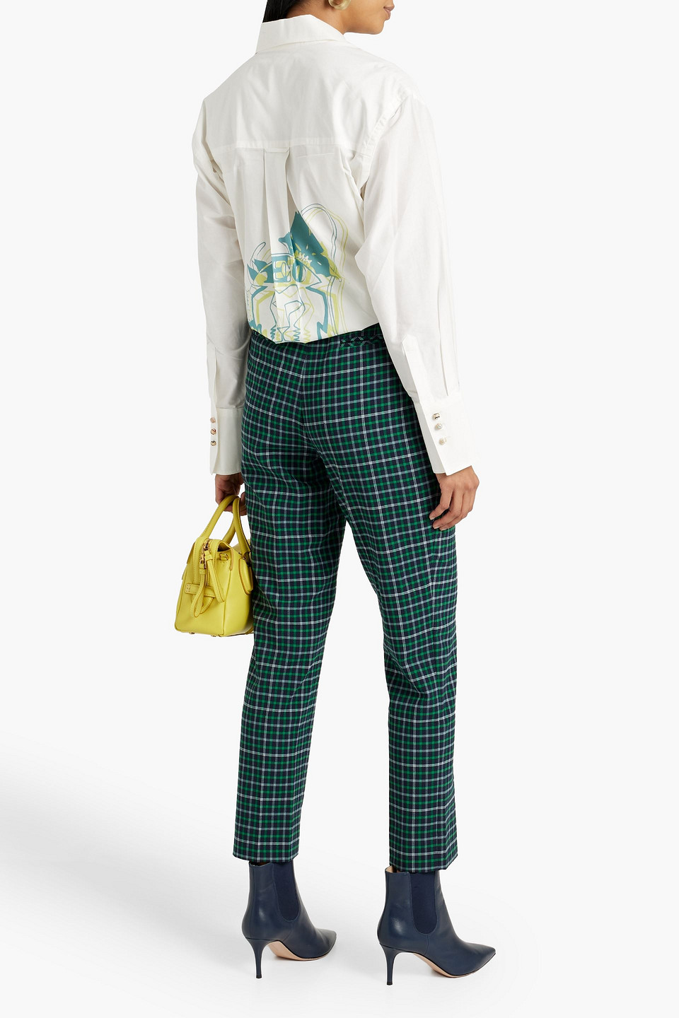 Zimmermann Checked Jacquard Straight-leg Pants In Green