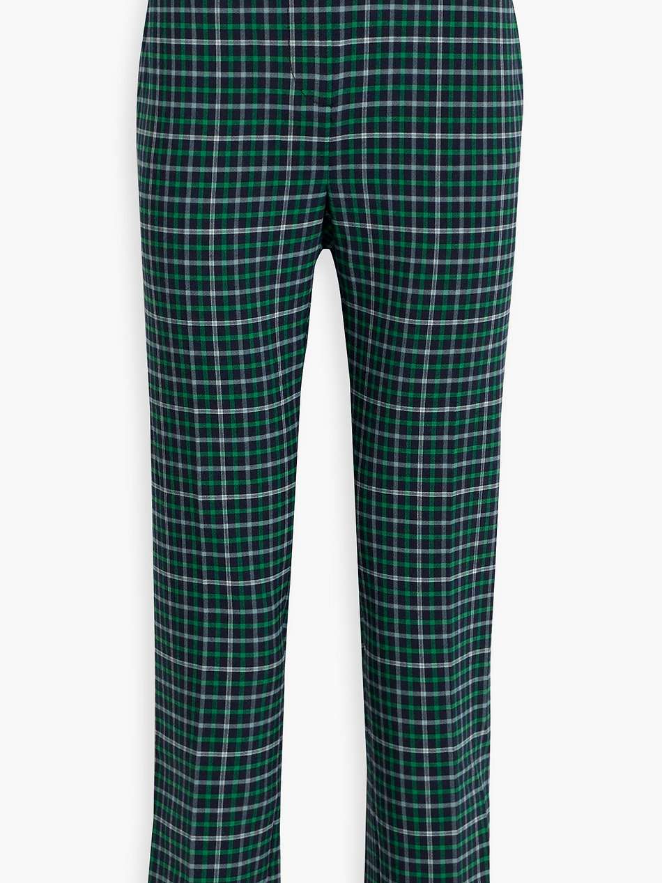 checked jacquard straight-leg pants