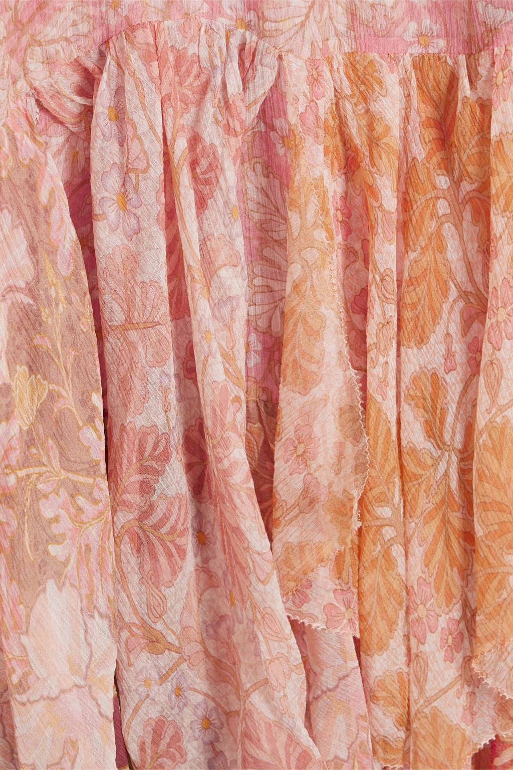 ZIMMERMANN Ruffled floral-print silk-georgette midi dress