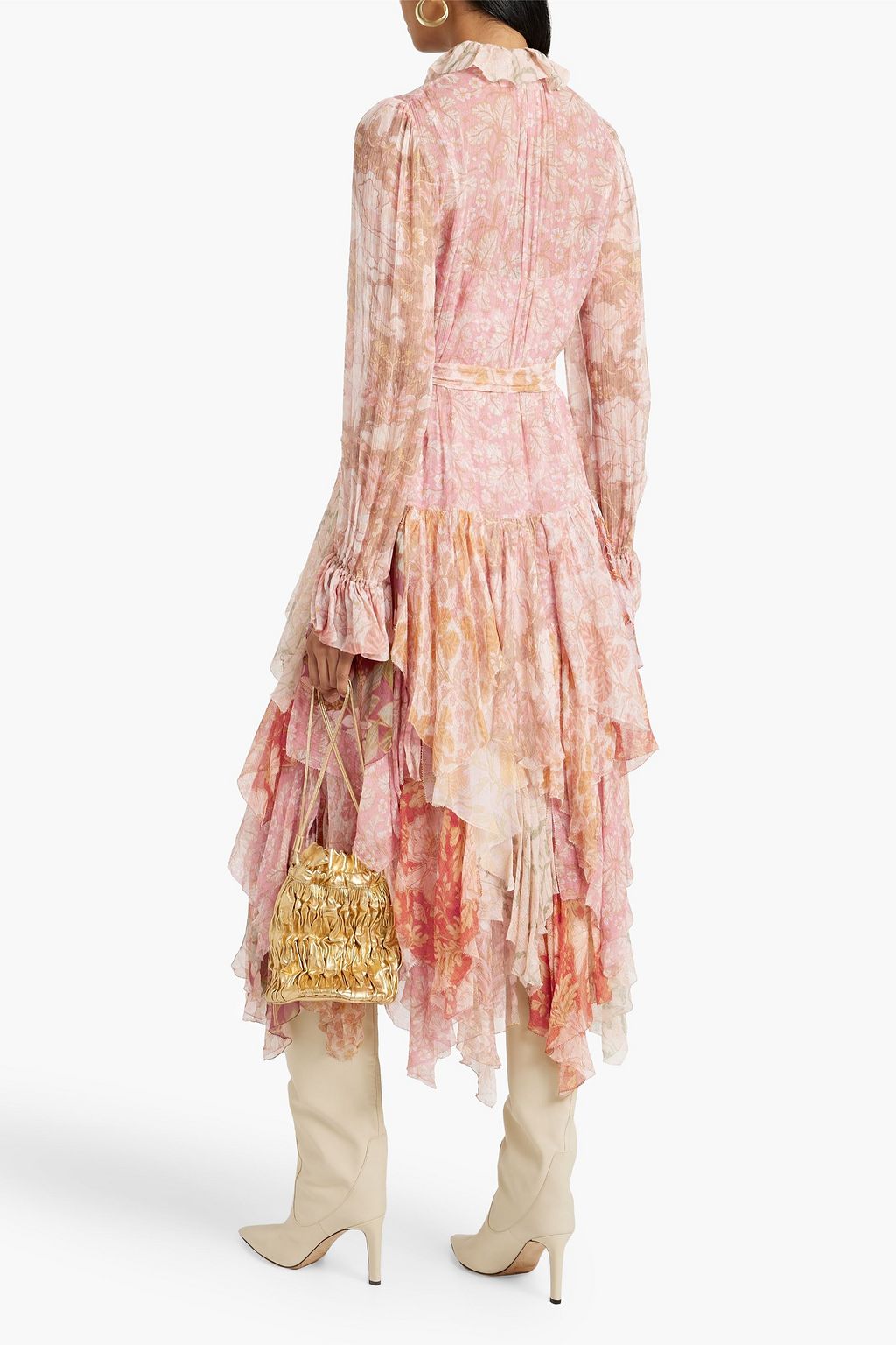 ZIMMERMANN Ruffled floral-print silk-georgette midi dress