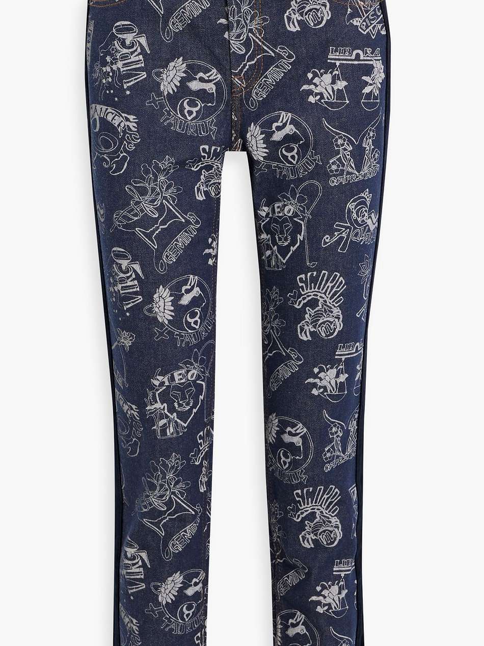 printed high-rise slim-leg jeans