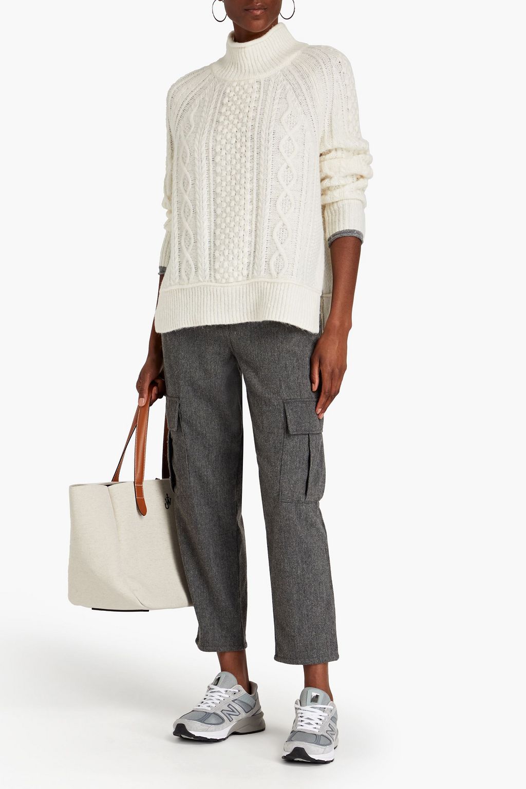ALEX MILL Camil cable-knit wool-blend turtleneck sweater