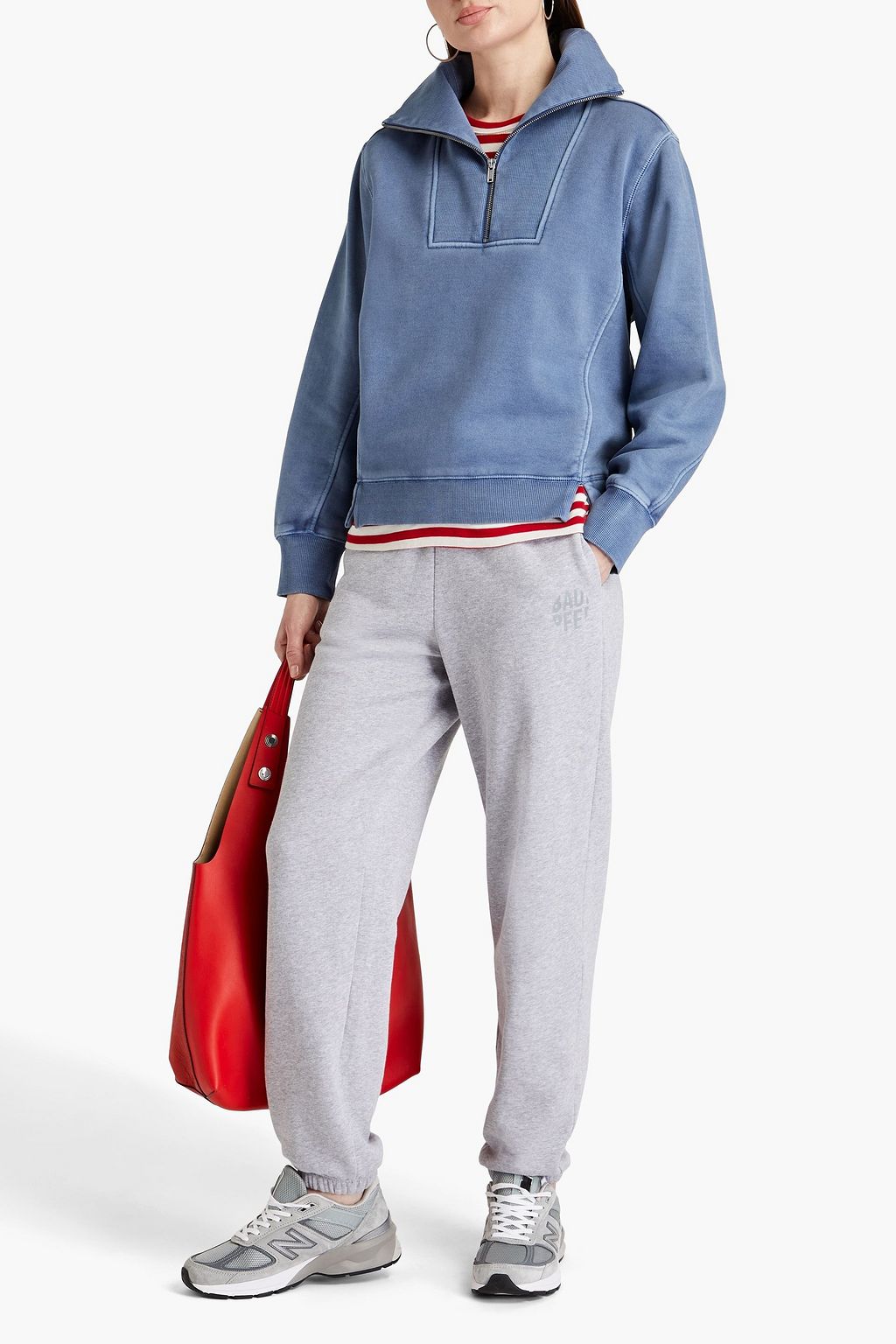 ALEX MILL Crosby cotton-fleece half-zip sweatshirt