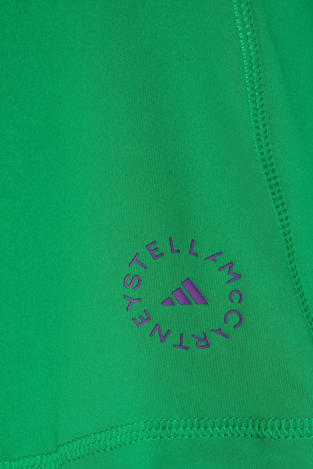 ADIDAS BY STELLA MCCARTNEY بلوزة مصنوعة من الجيرسي المطاطي ومزينة بطبعة شعار العلامة