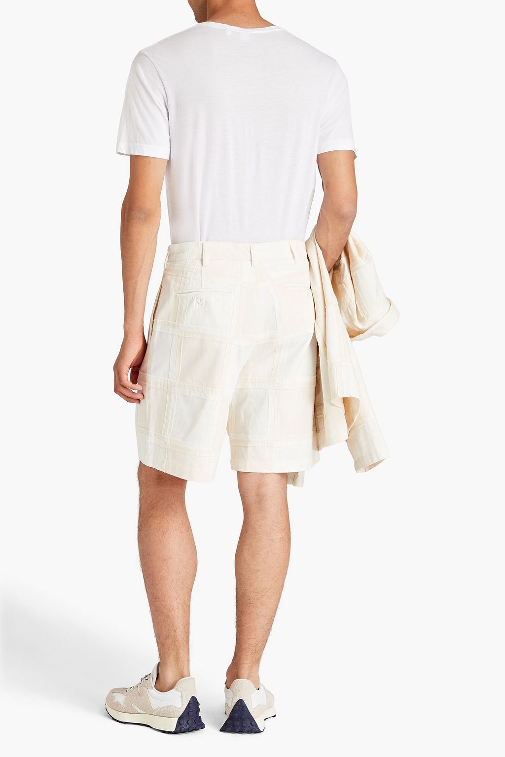 SMR DAYS Leeward patchwork herringbone cotton shorts