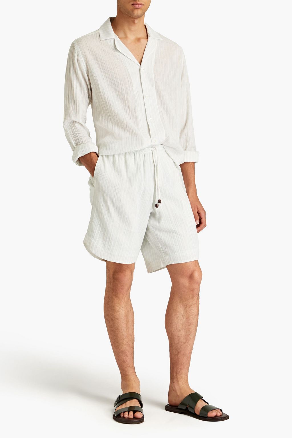 SMR DAYS Hiri cotton and lurex-blend drawstring shorts