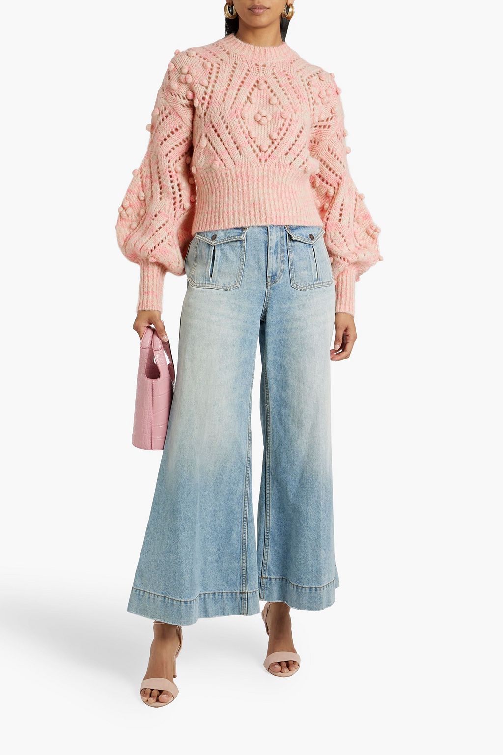 ZIMMERMANN Pullover aus Pointelle-Strick mit Pompons