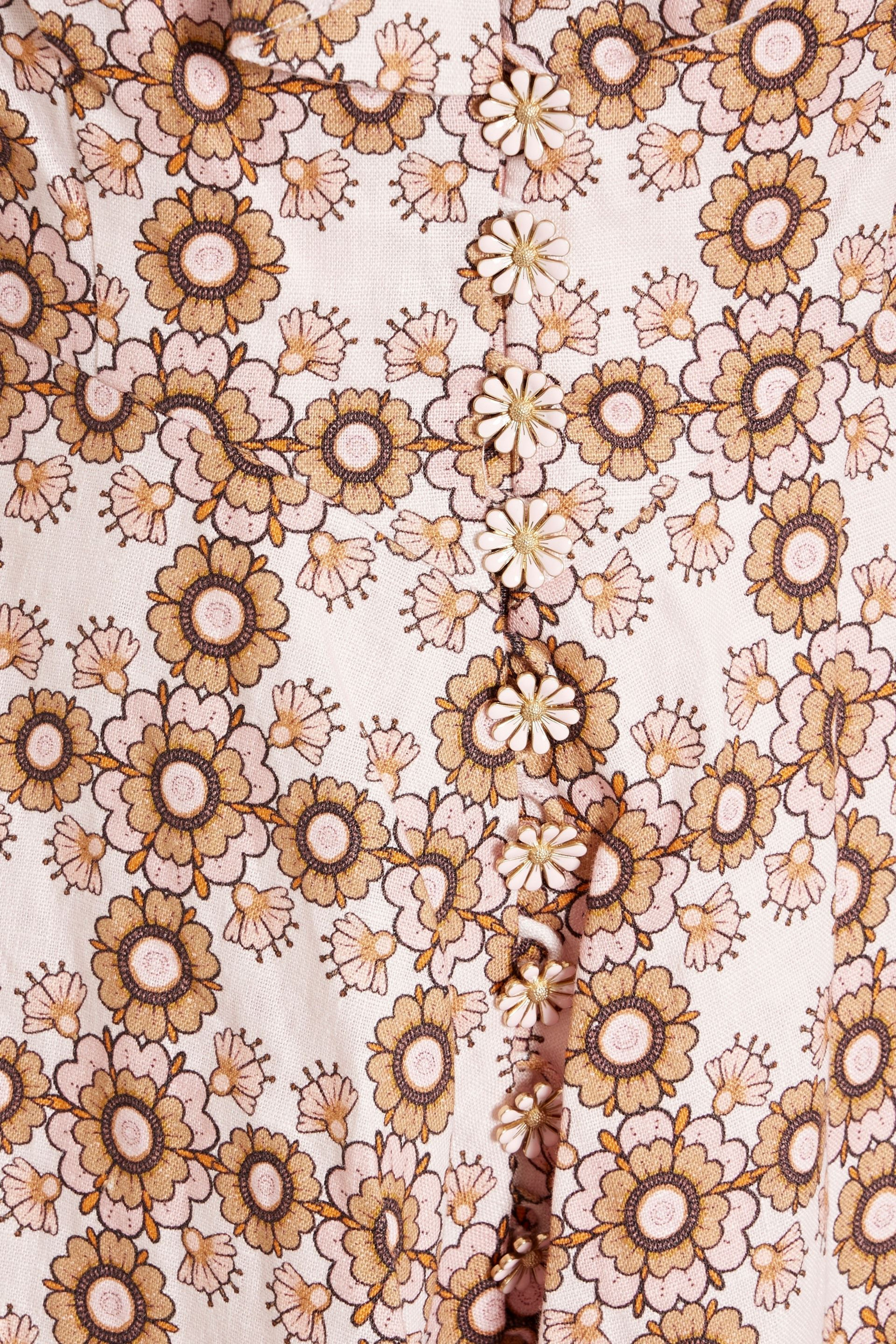 Zimmermann Ruffled floral-print linen mini dress thumbnail