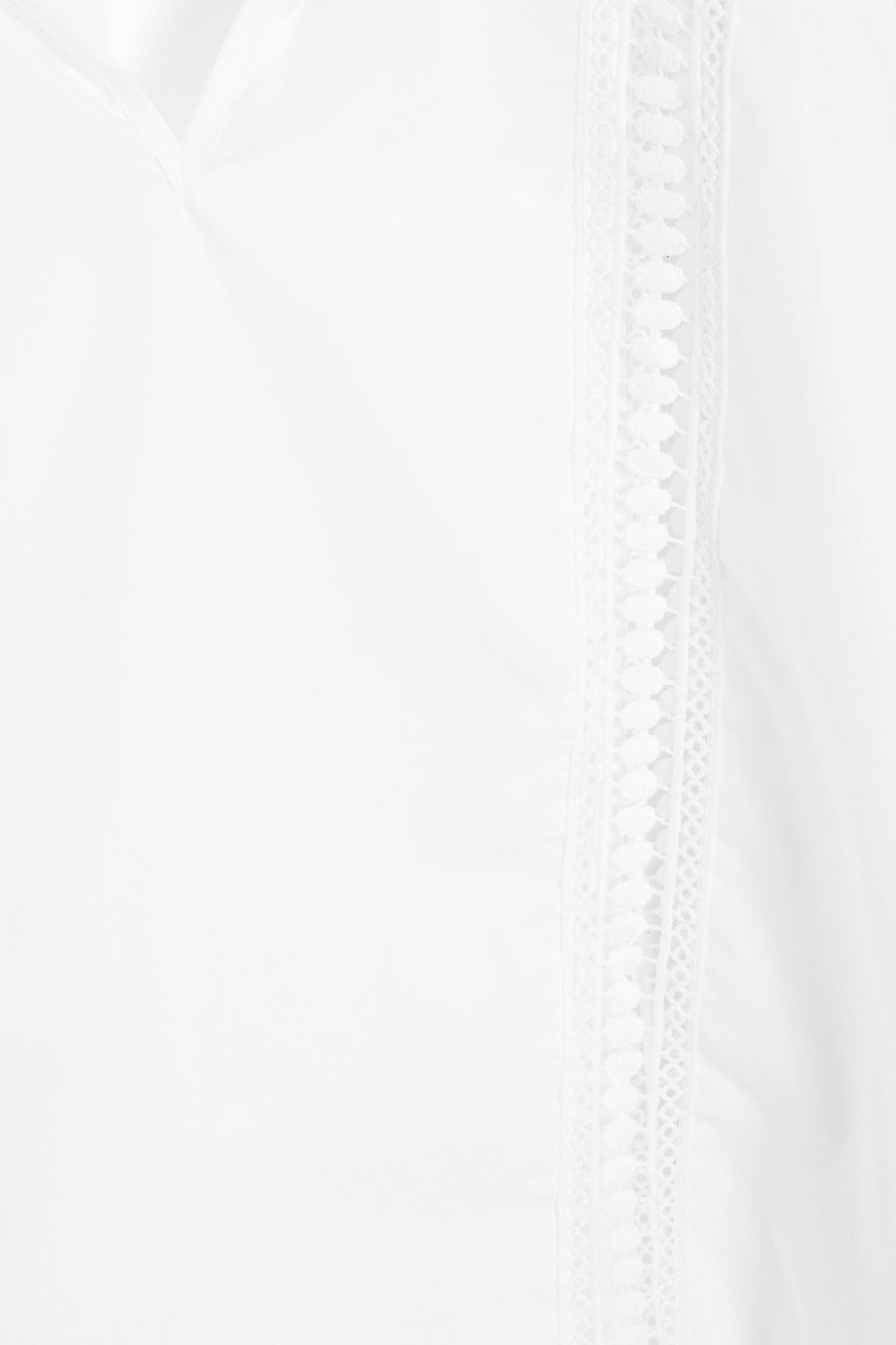 IRIS & INK Toni crochet-trimmed organic cotton-poplin top