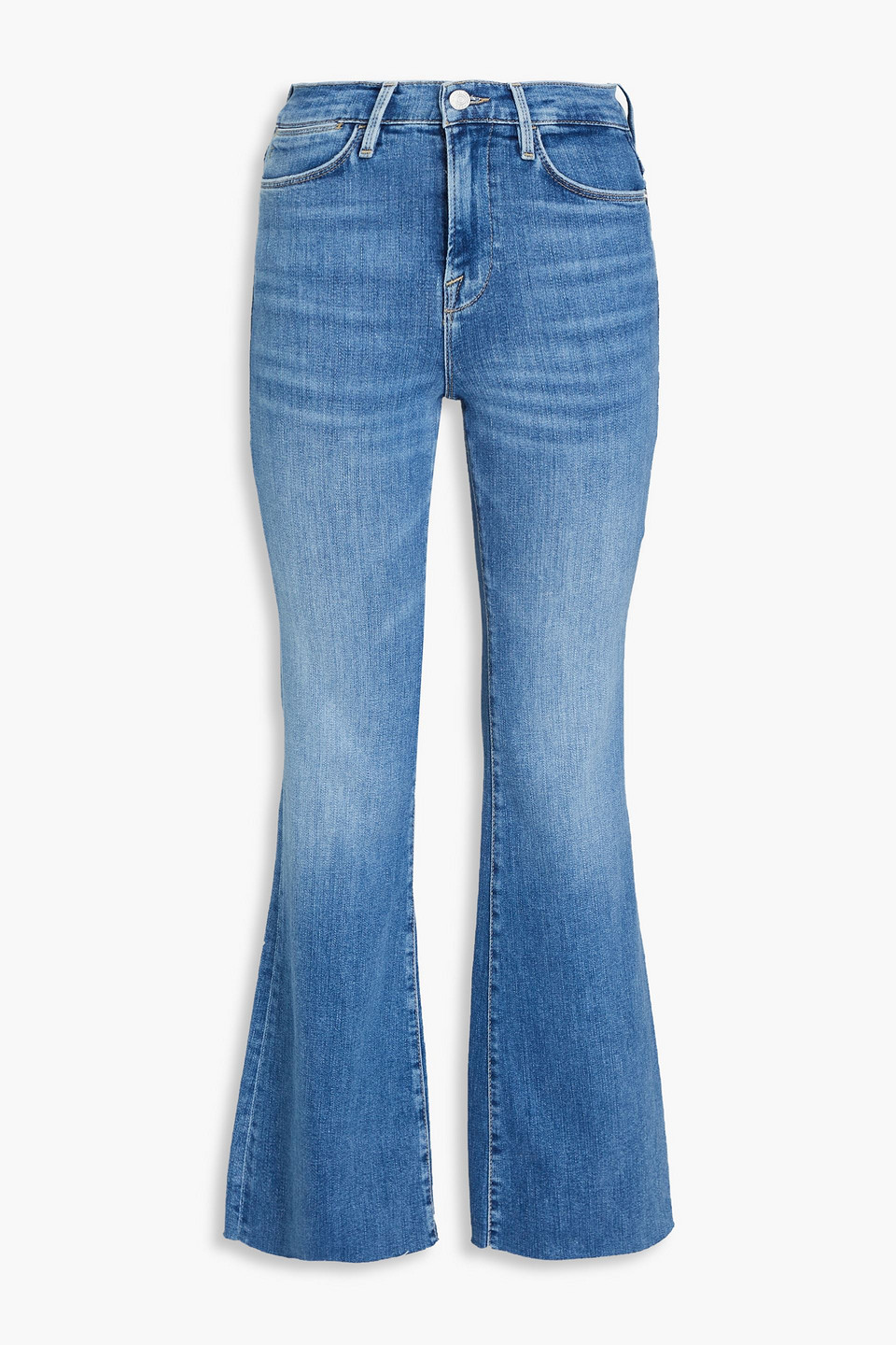 Frame Le Easy High-rise Flared Jeans In Mid Denim