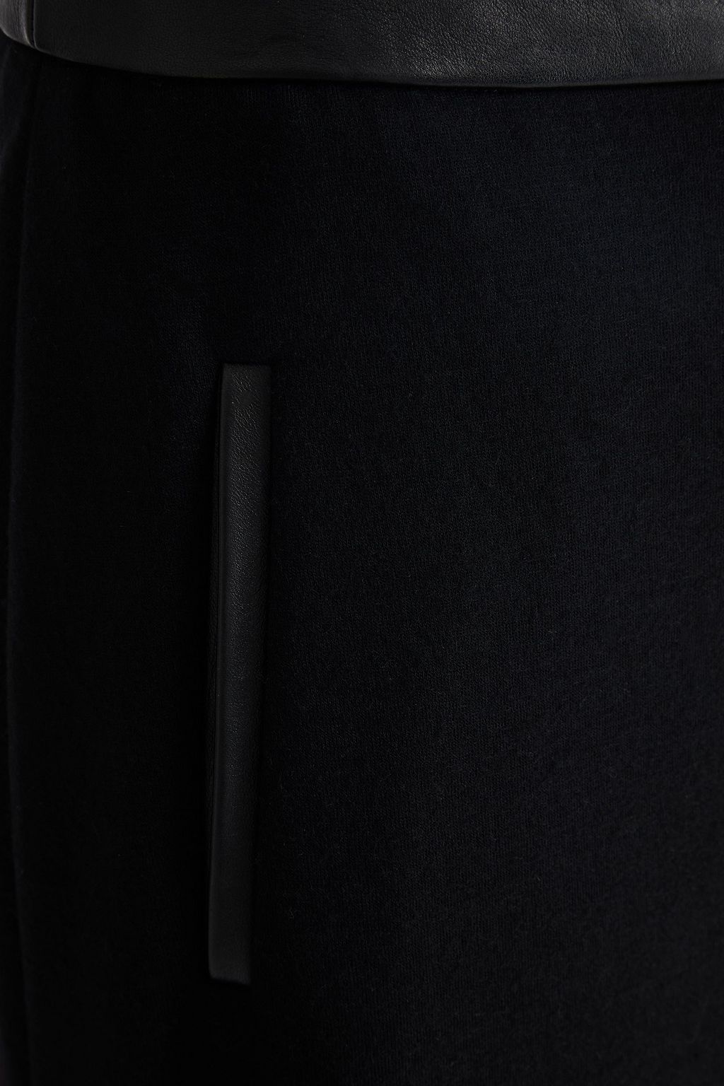 SAINT LAURENT ウール混ジャージー ミディスカート プリーツ入り