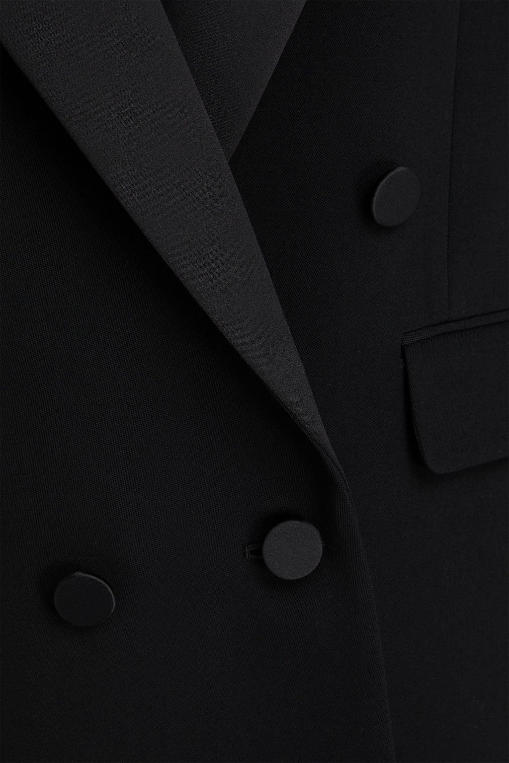SAINT LAURENT 더블 브레스티드 새틴 트리밍 울 크레이프 턱시도 재킷