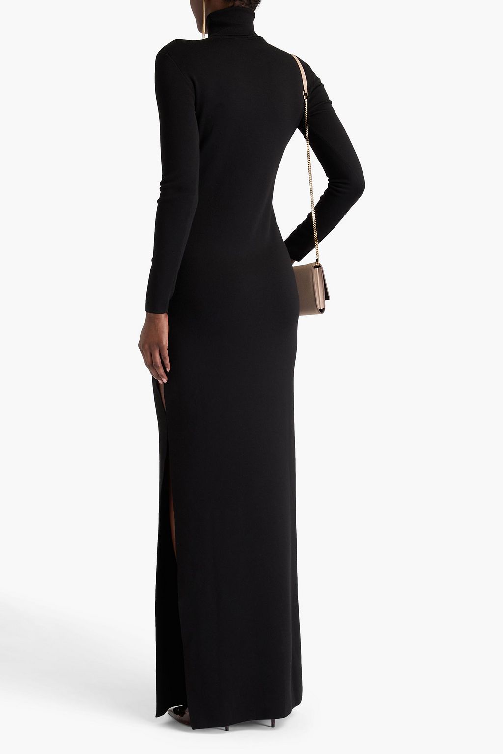 SAINT LAURENT Cutout wool maxi dress