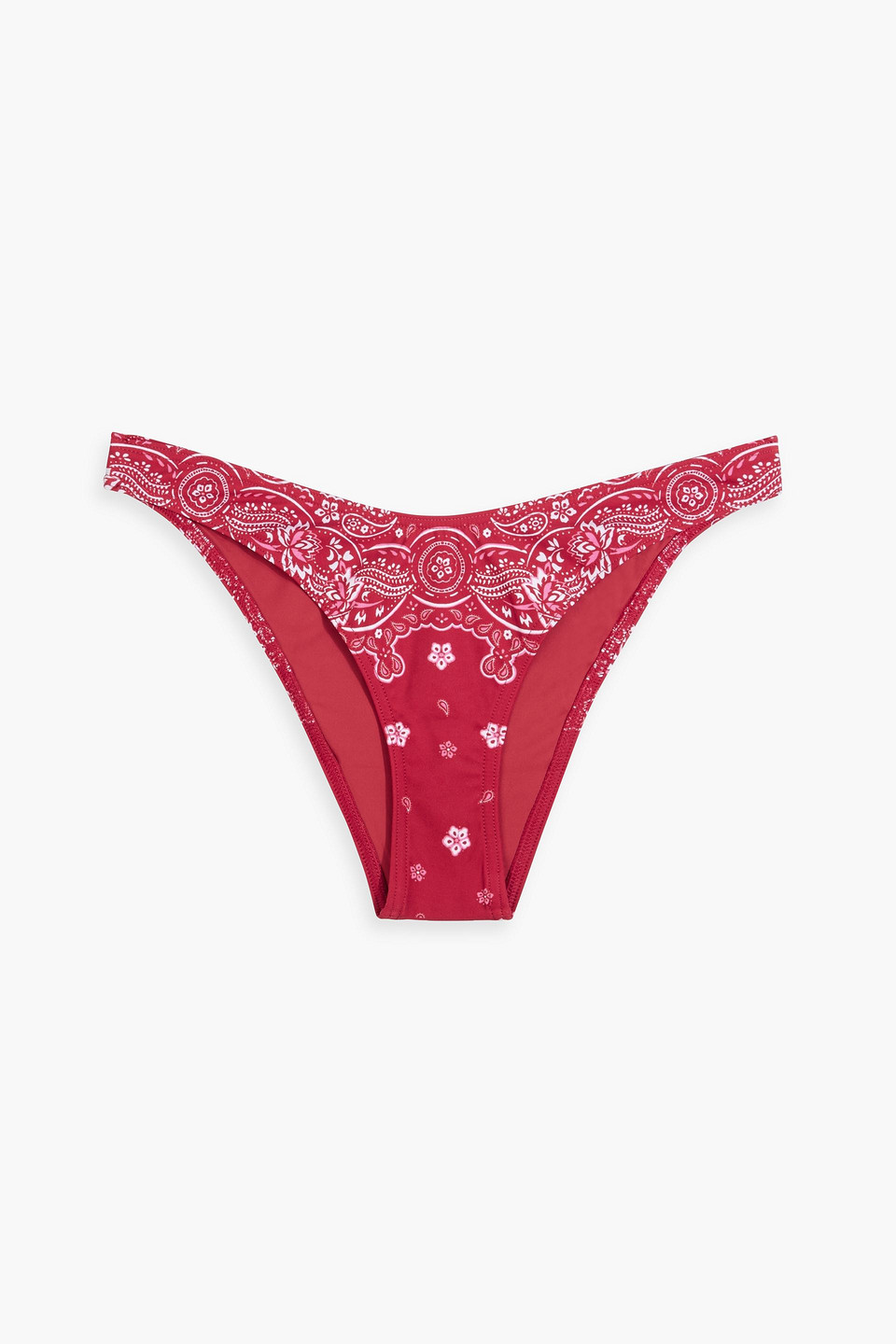 Zimmermann Separates Sculpt Printed Low-rise Bikini Briefs In Red