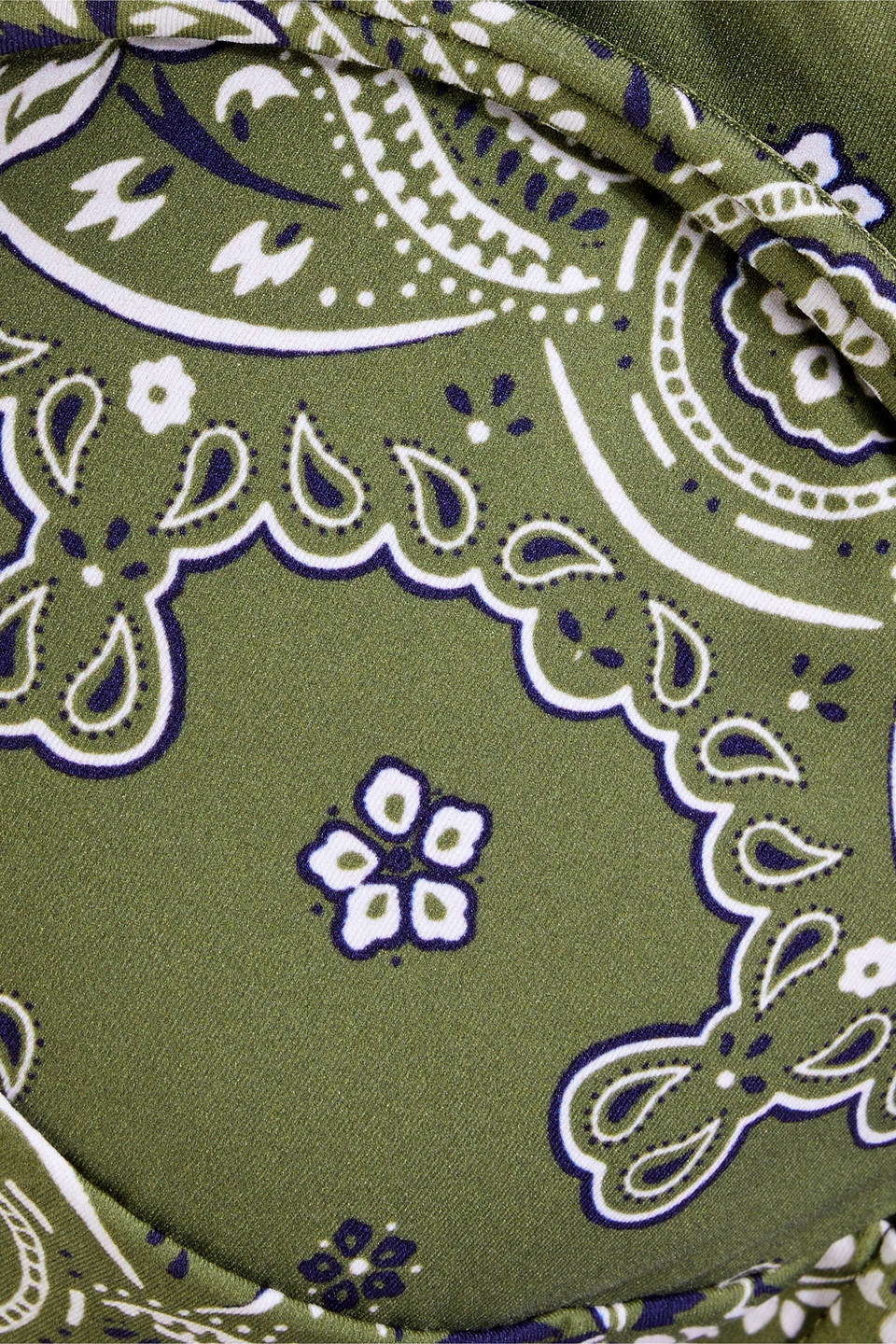 Zimmermann Separates Sculpt Paisley-print Underwired Bandeau Bikini Top In Army Green