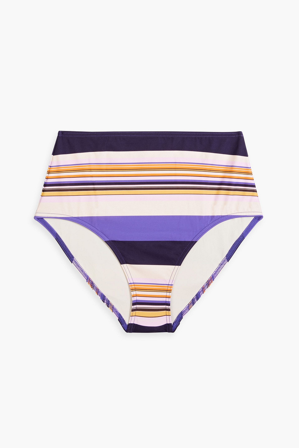 Zimmermann Separates Sculpt Striped High-rise Bikini Briefs In Indigo