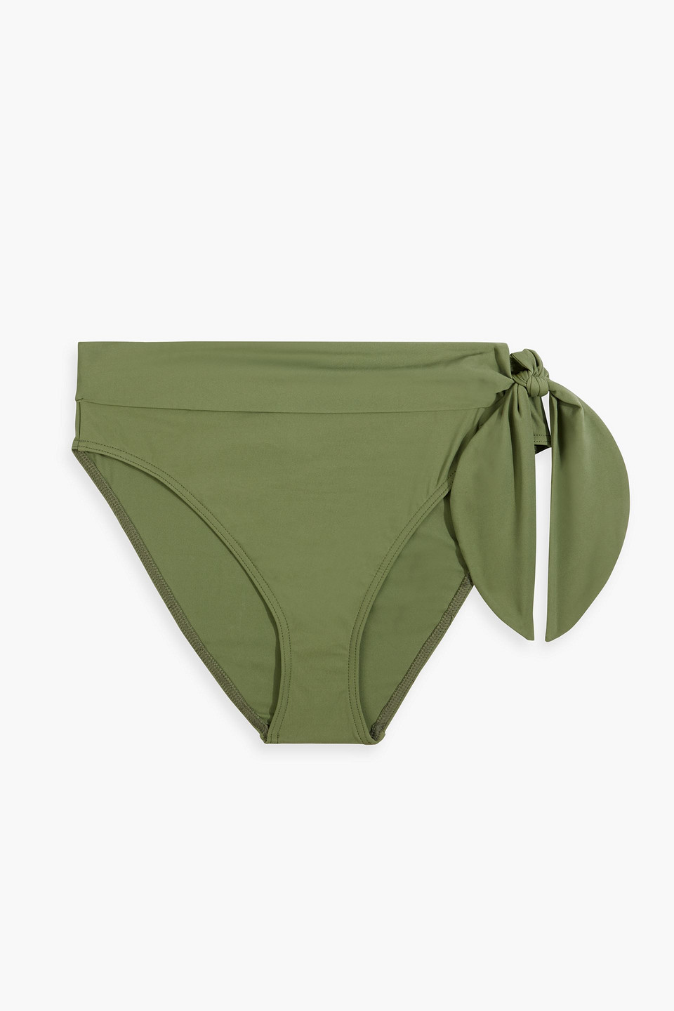 Zimmermann Separates Sculpt Tie-detailed High-rise Bikini Briefs In Army Green