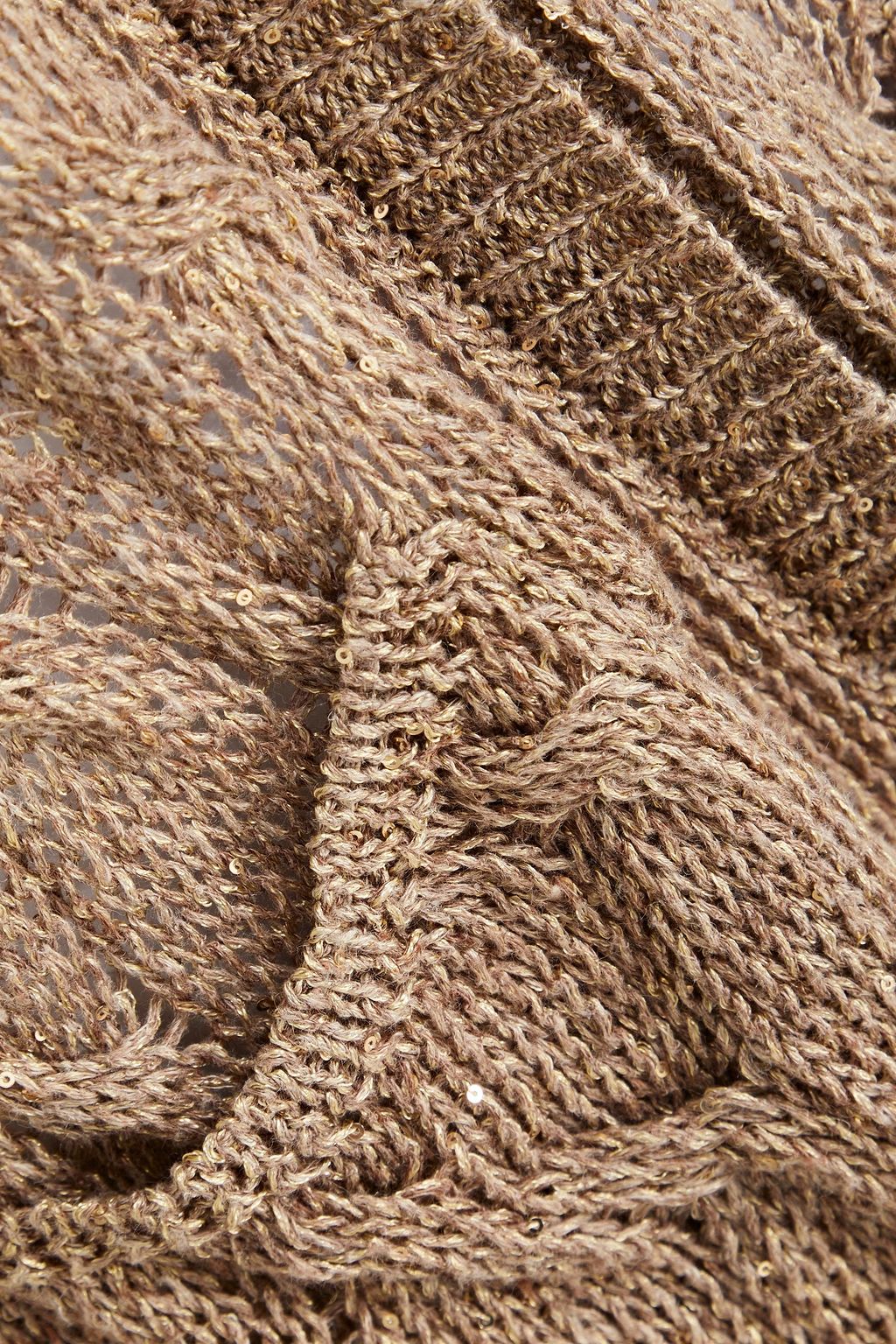 GENTRYPORTOFINO Cardigan aus einer Leinenmischung mit Zopfstrickmuster und Pailletten