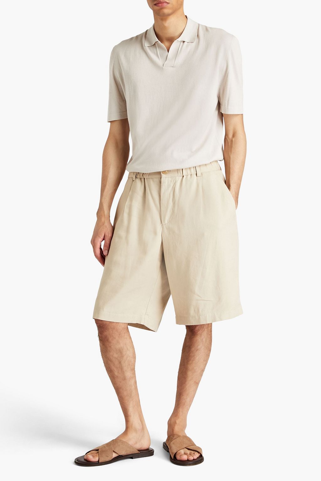 GENTRYPORTOFINO Cotton and silk-blend polo shirt