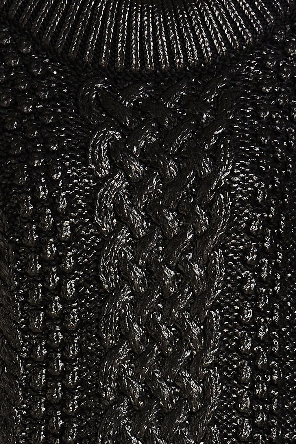 ALBERTA FERRETTI Coated cable-knit wool sweater