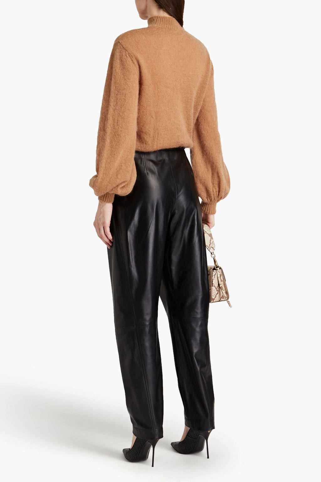 ALBERTA FERRETTI كنزة رياضية بياقة عالية من مزيج الموهير