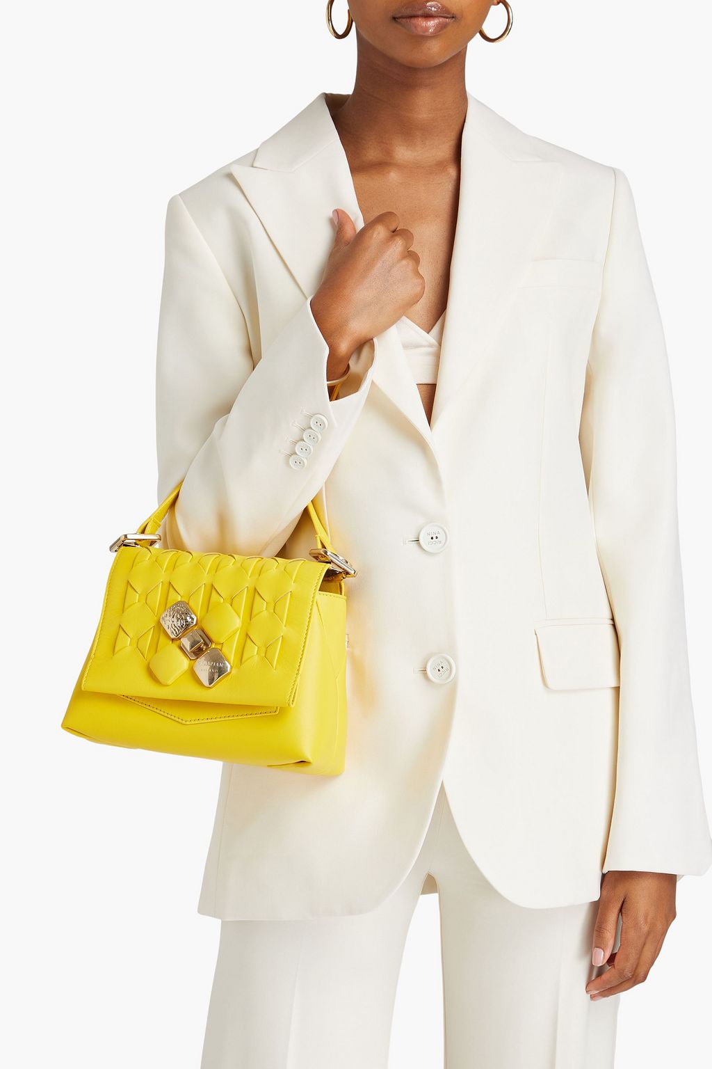 SERAPIAN 1928 small embellished woven leather tote