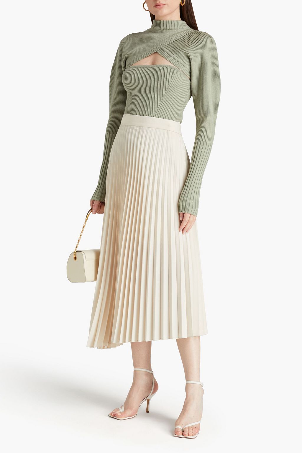 SAFIYAA Carine ribbed wool-blend top and bolero set