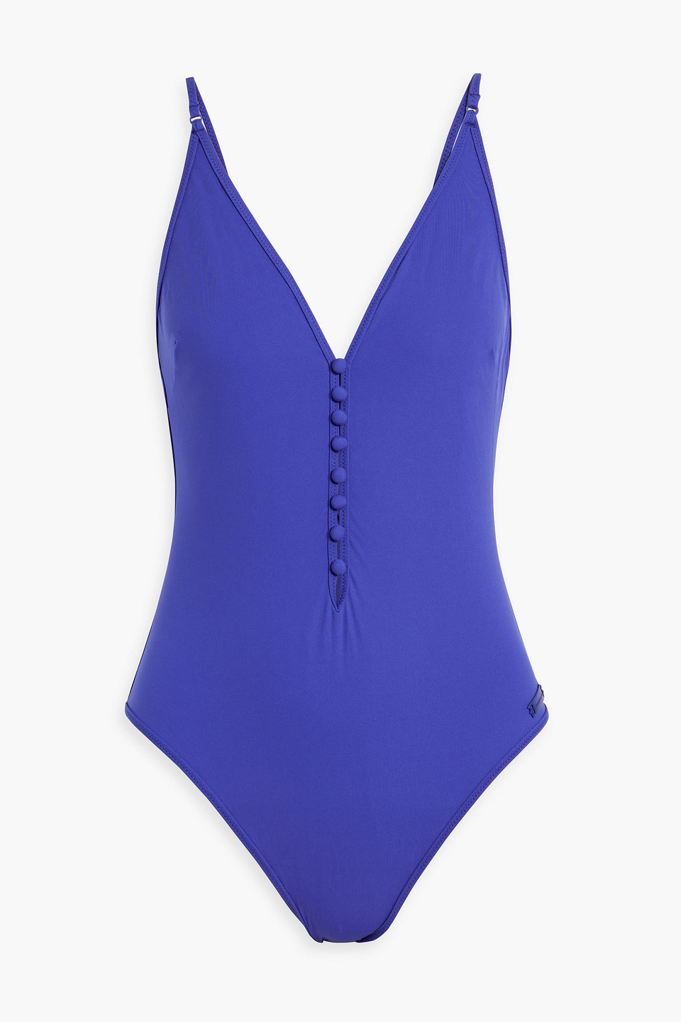 Zimmermann Separates Sculpt Button-embellished Swimsuit In Bright Blue