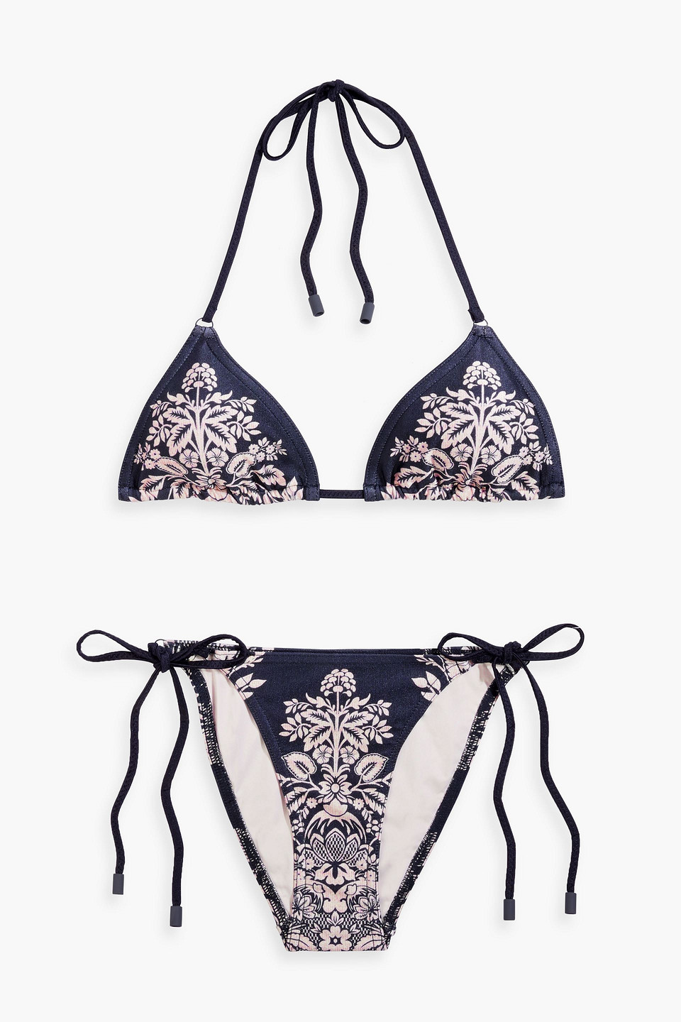 Zimmermann Pattie Triangel-bikini Mit Print In Navy