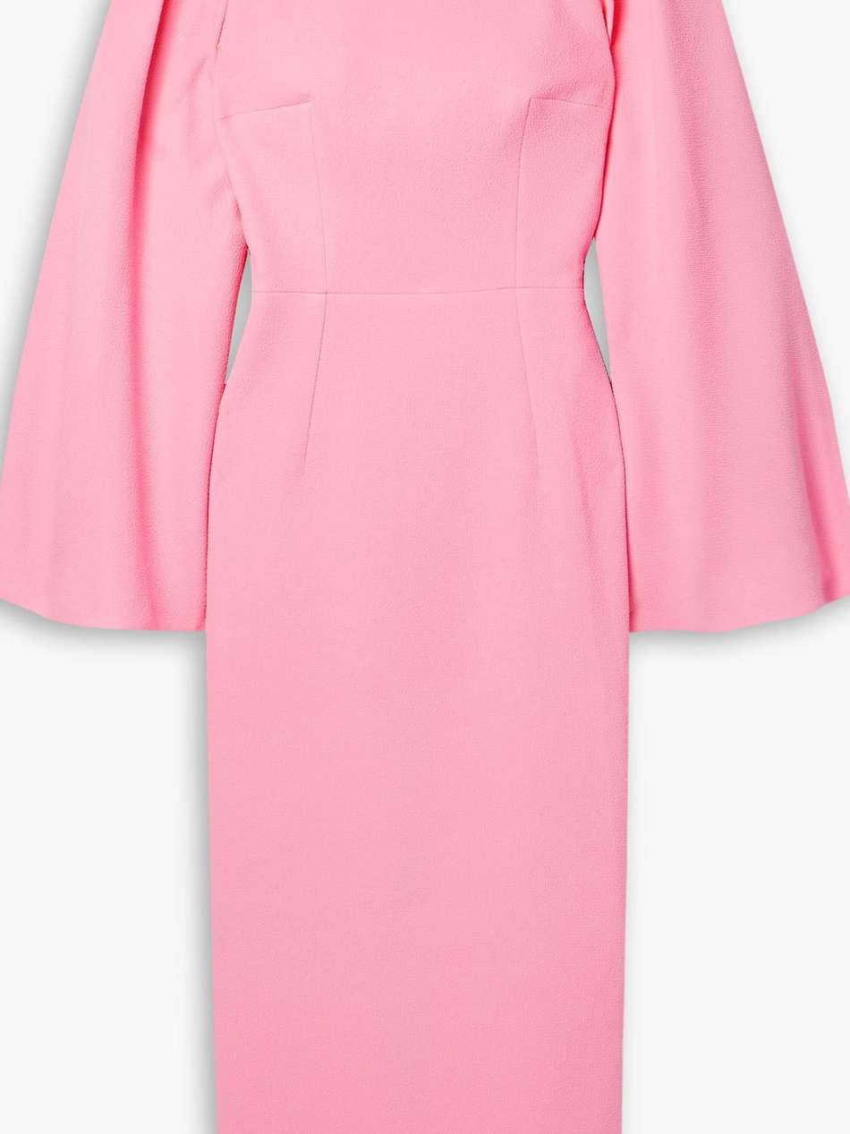 switzy cape-effect crepe midi dress