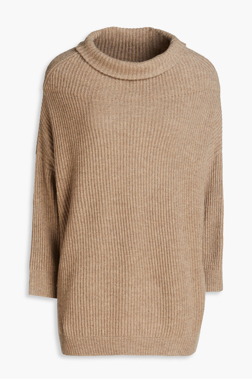 Autumn Cashmere Ribbed Cashmere Turtleneck Jumper In Neutral