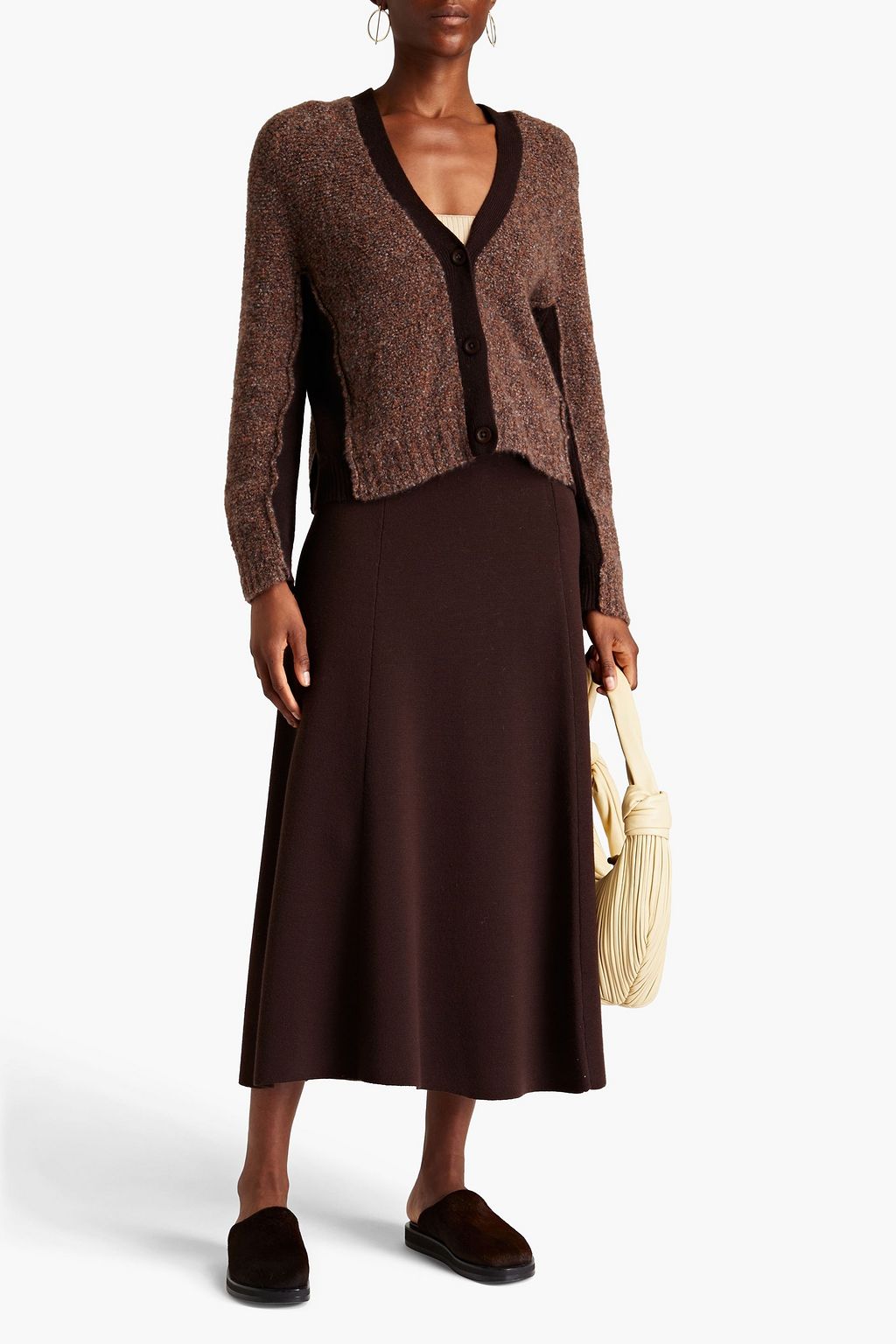 AUTUMN CASHMERE Bouclé-knit cashmere and silk-blend cardigan