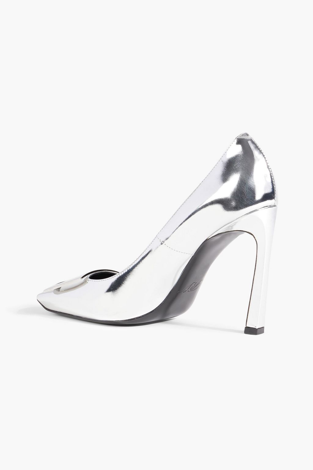 ROGER VIVIER Dec Belle Vivier embellished mirrored-leather pumps