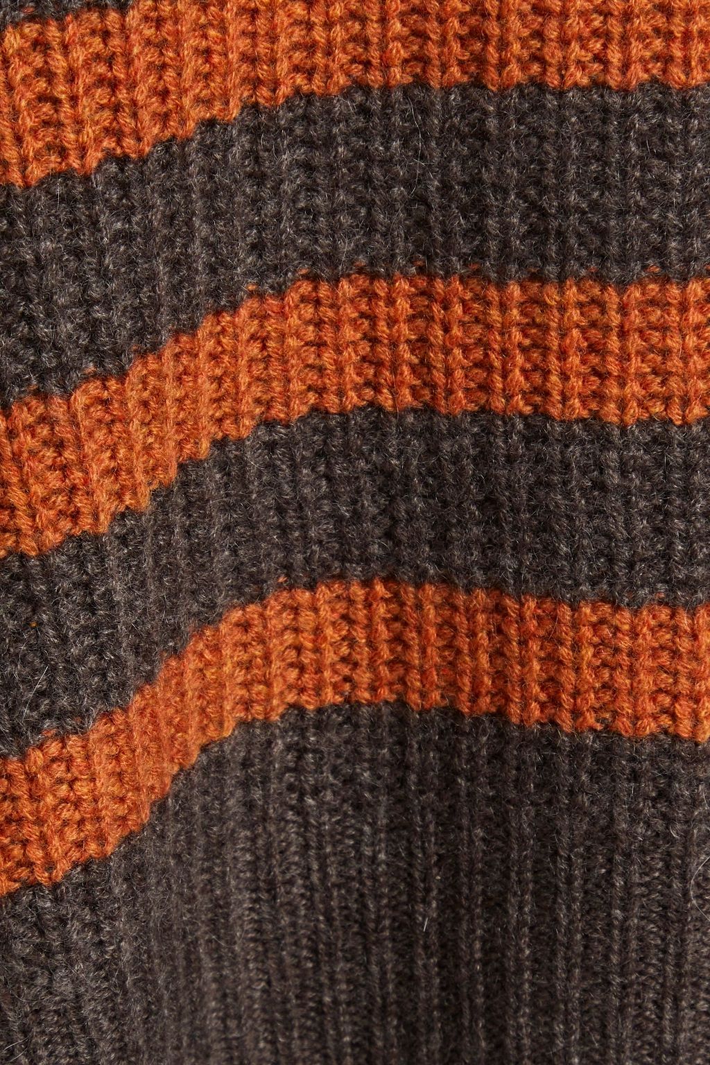 AUTUMN CASHMERE Striped ribbed cashmere turtleneck sweater