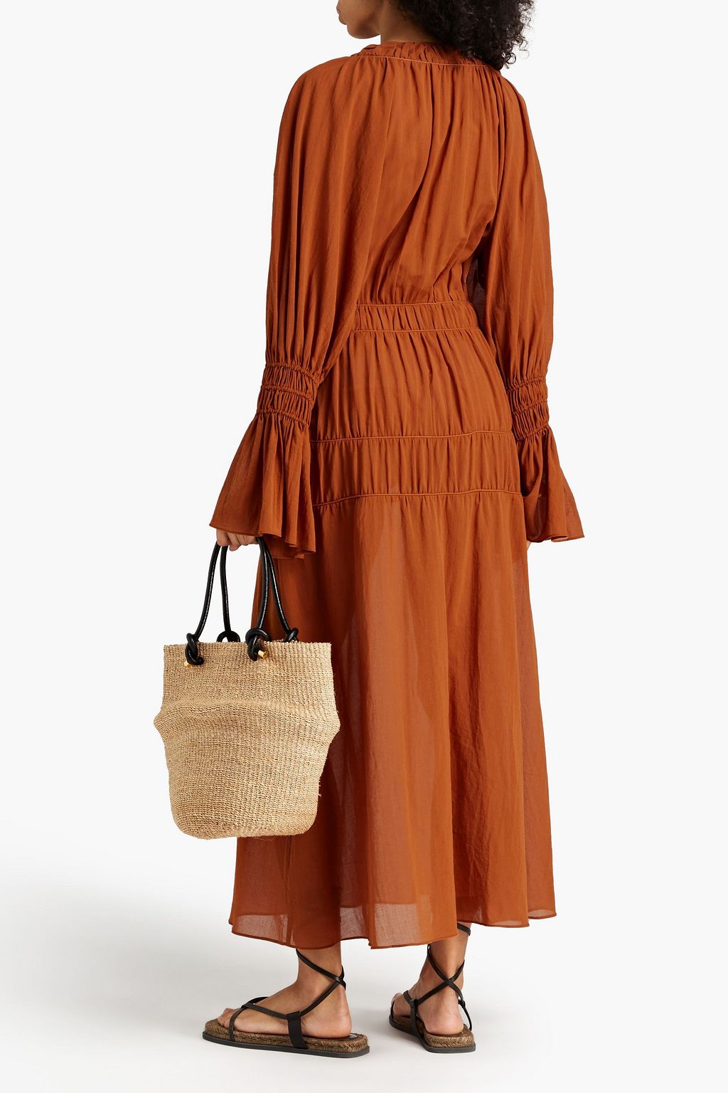 BY MALENE BIRGER コットンボイル マキシワンピース ギャザー入り