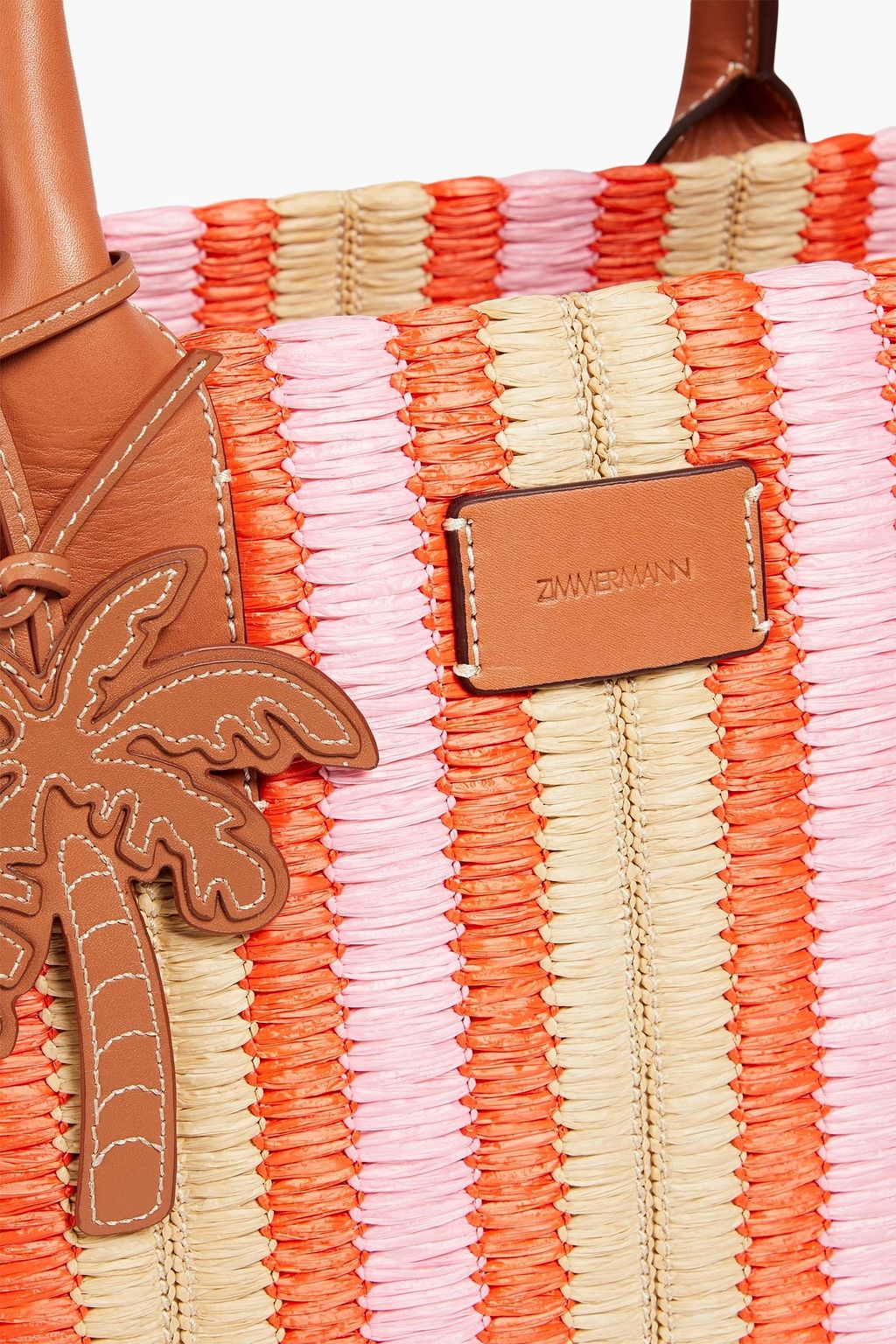 ZIMMERMANN Striped faux straw tote THE