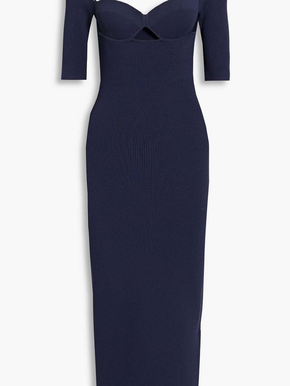 mareen cutout ribbed-knit maxi dress