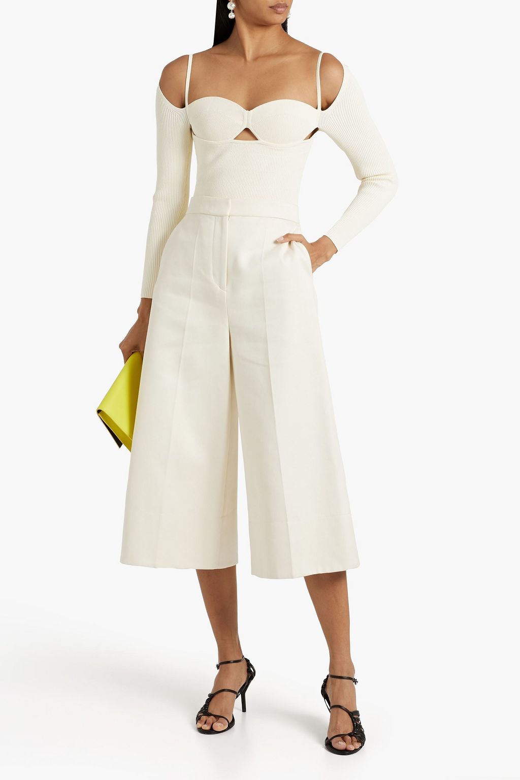 ALTUZARRA Cold-shoulder cutout ribbed-knit bodysuit