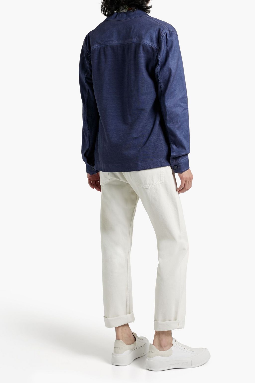 120% LINO French cotton-blend terry and linen-blend twill jacket