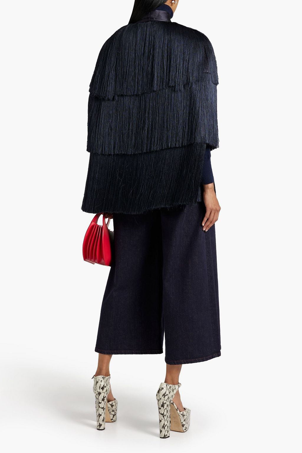 ZIMMERMANN Tiered fringed satin cape