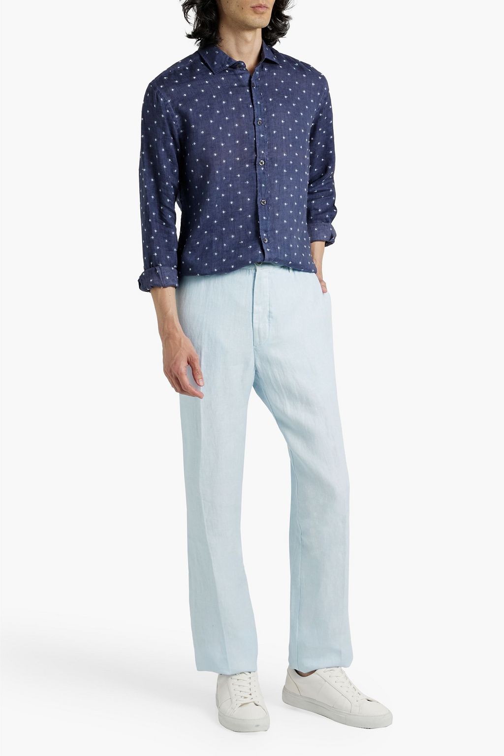 120% LINO Swiss-dot linen shirt