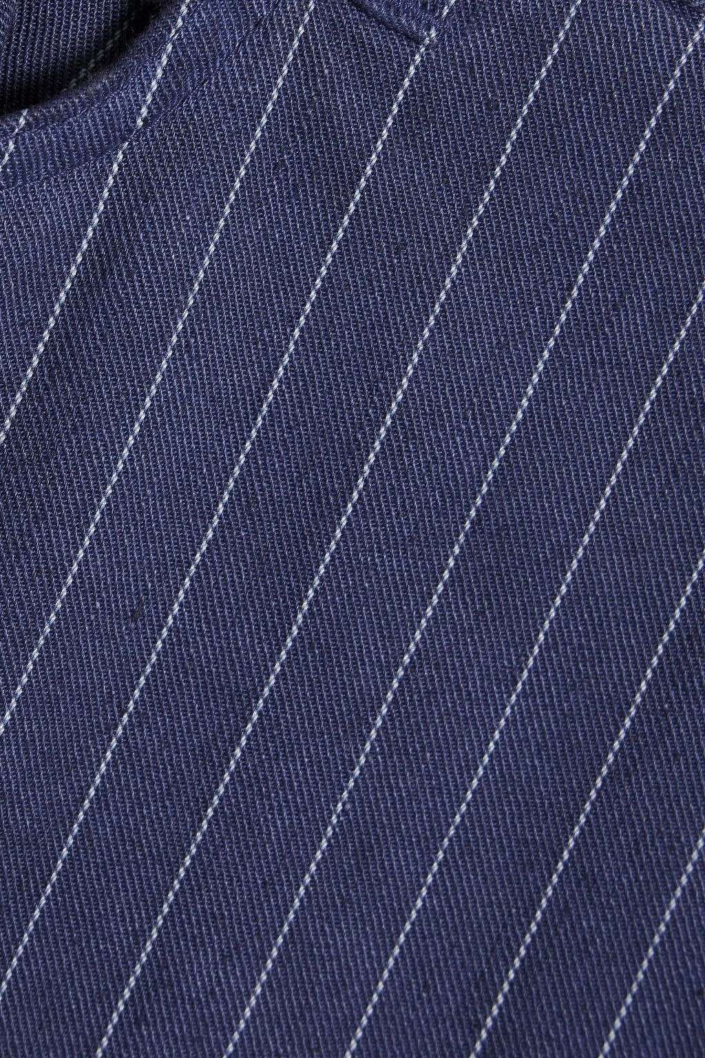 120% LINO Slim-fit pinstriped linen-blend twill pants