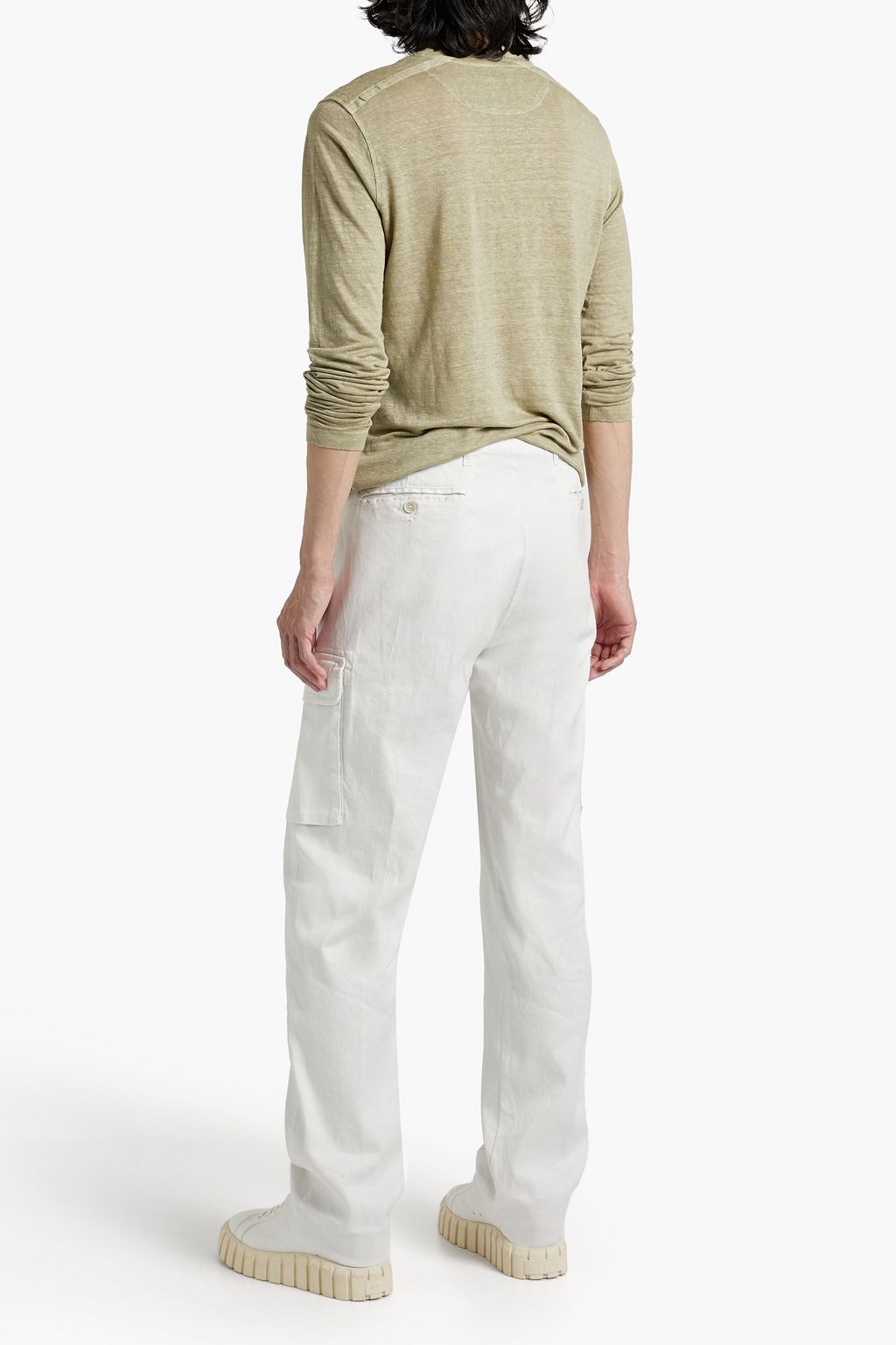 120% LINO Linen and cotton-blend twill cargo pants