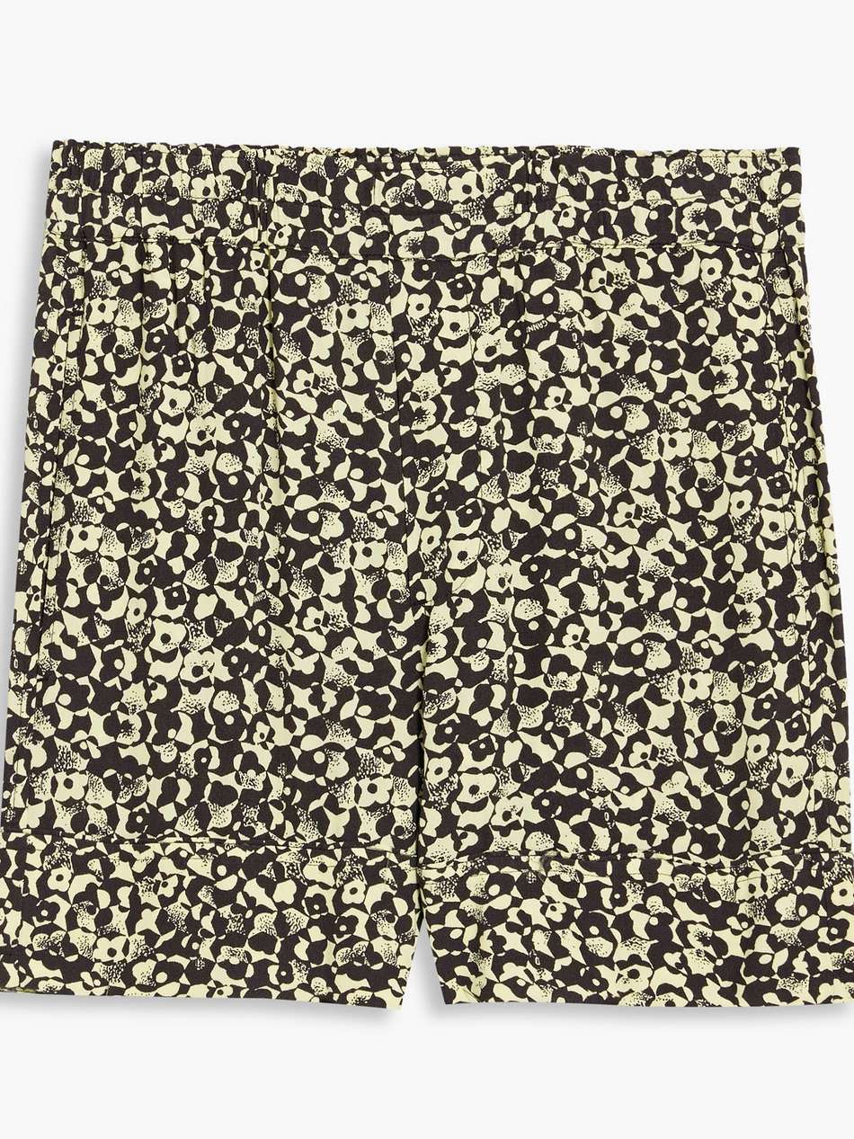 printed crepe shorts