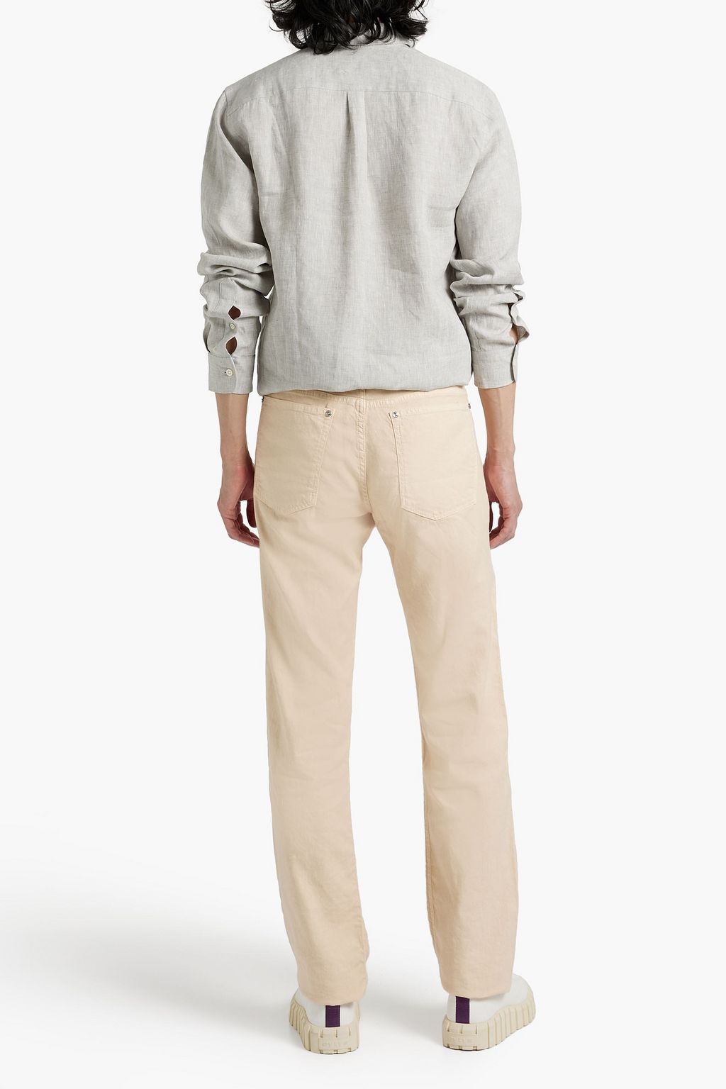 120% LINO Slim-fit linen and cotton-blend twill pants