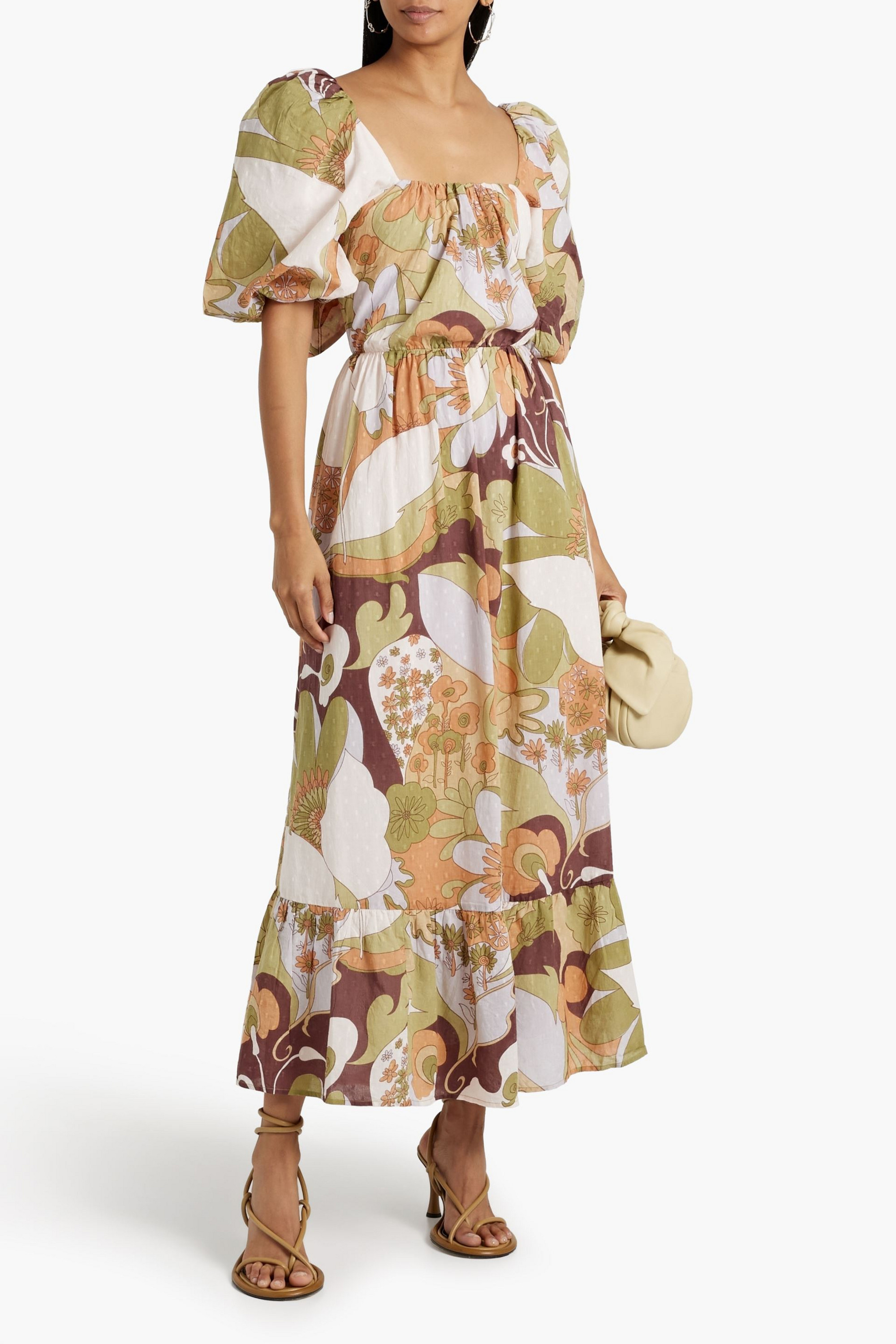 Antik Batik Bahia printed fil coupé cotton maxi dress
