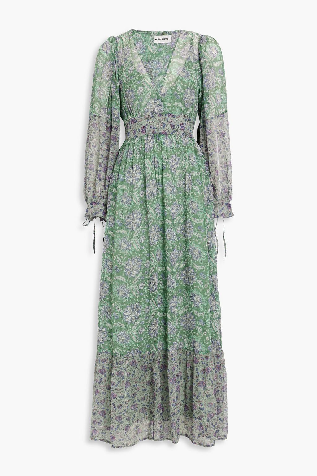 ANTIK BATIK Loah gathered printed cotton-voile maxi dress | Sale up to ...