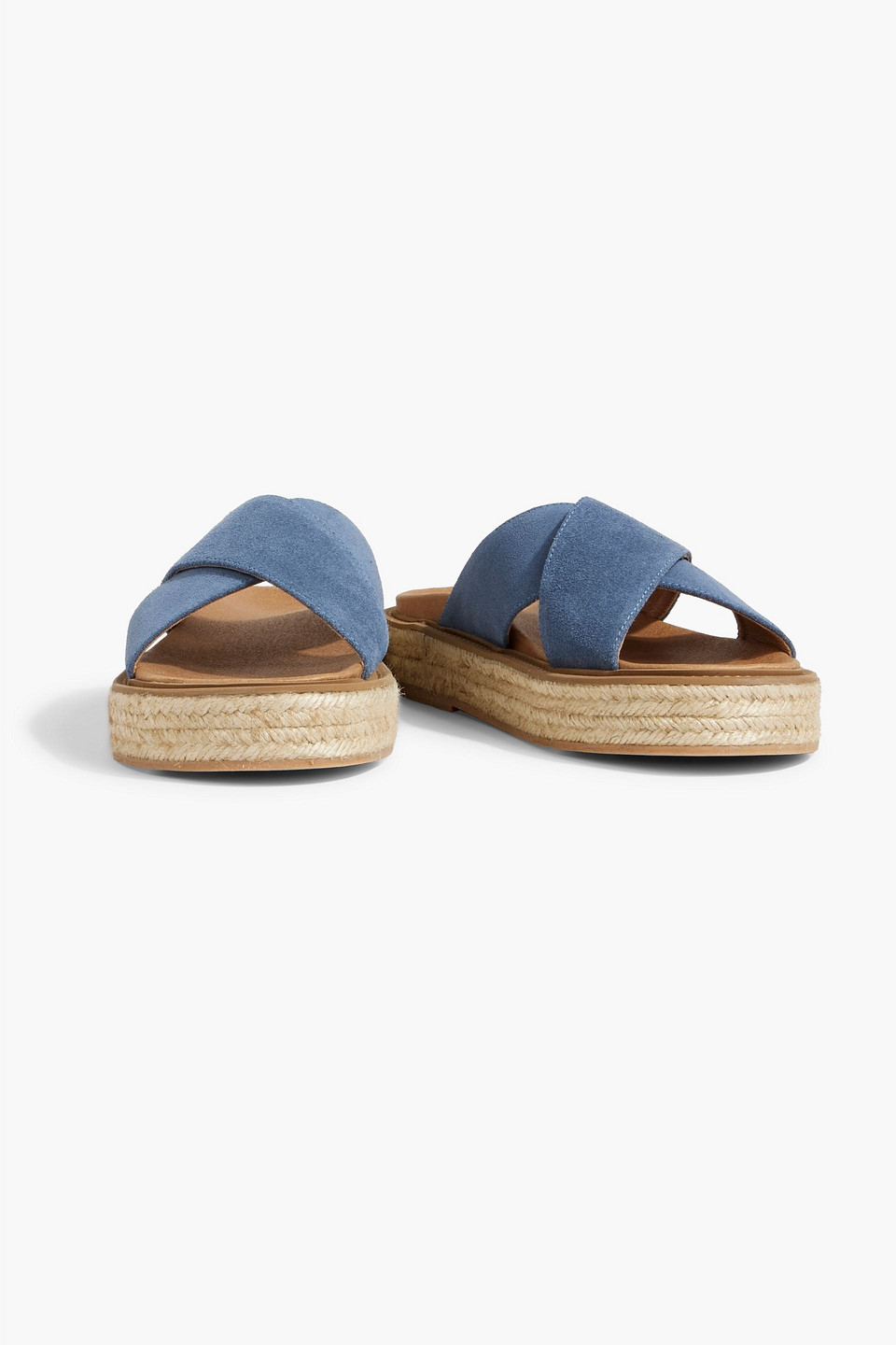 Shop Iris & Ink Nattie Suede Espadrille Sandals In Blue