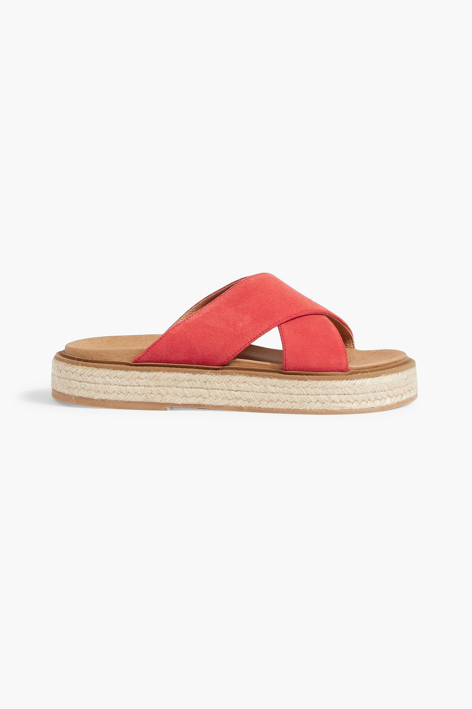 Iris & Ink Nattie Suede Espadrille Sandals In Tomato Red